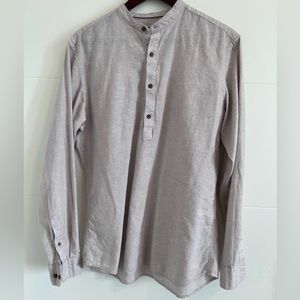 Cotton/Linen half placket shirt jack and jones